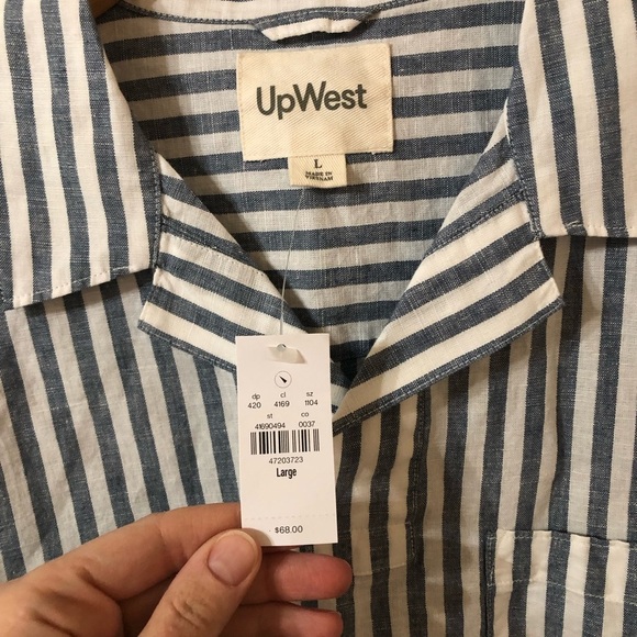 UpWest Blue Striped Men's Shirt - Picture 4 of 7